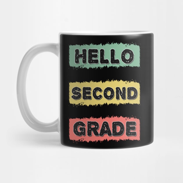 Hello Second Grade Lovely Back to School RETRO Gift for Kids and Teachers by Naumovski